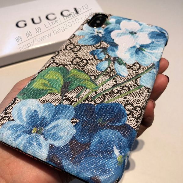 Gucci手機殼 Gucci手機套 高端彩繪工藝 GUCCI花卉手機殼  mmk1028